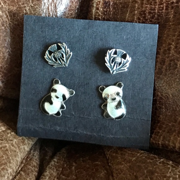 Sterling Silver Stud Earring Set - Picture 3 of 5